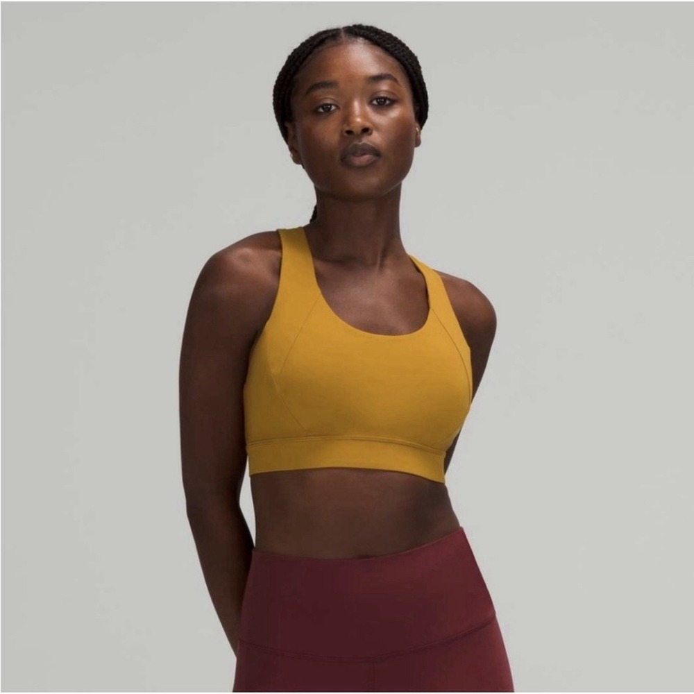 Lululemon Free To Be Elevated Bra Light Support DD/E Cup Gold Spice Sz 4 No Pads